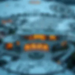 An aerial view highlighting the unique architectural design of Seven Stones.