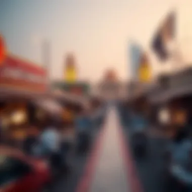 A dynamic view of the bustling Dubai Gold and Diamond Park