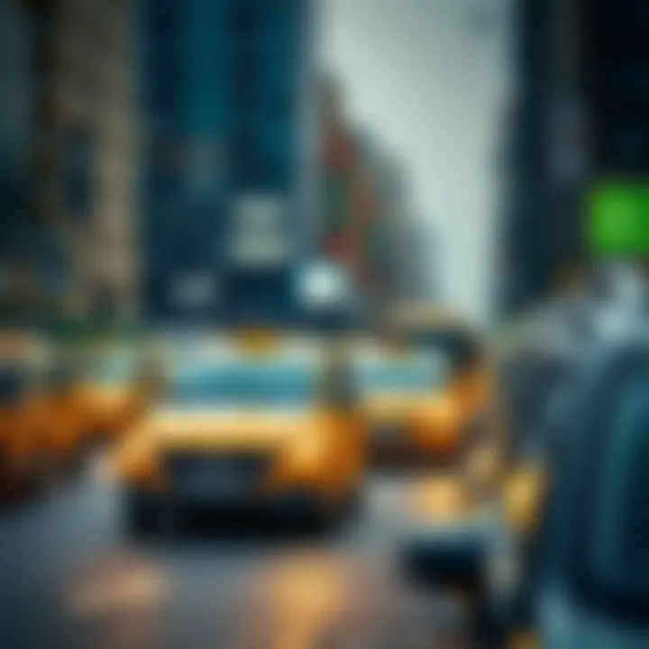 A busy Dubai street showcasing taxis in urban mobility