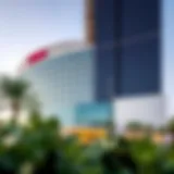 Exterior view of Tecom Hotel showcasing its modern architectural style