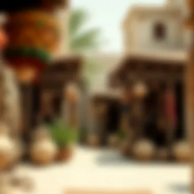 Emirati Cultural Heritage An illustration of traditional Emirati culture with local art and crafts