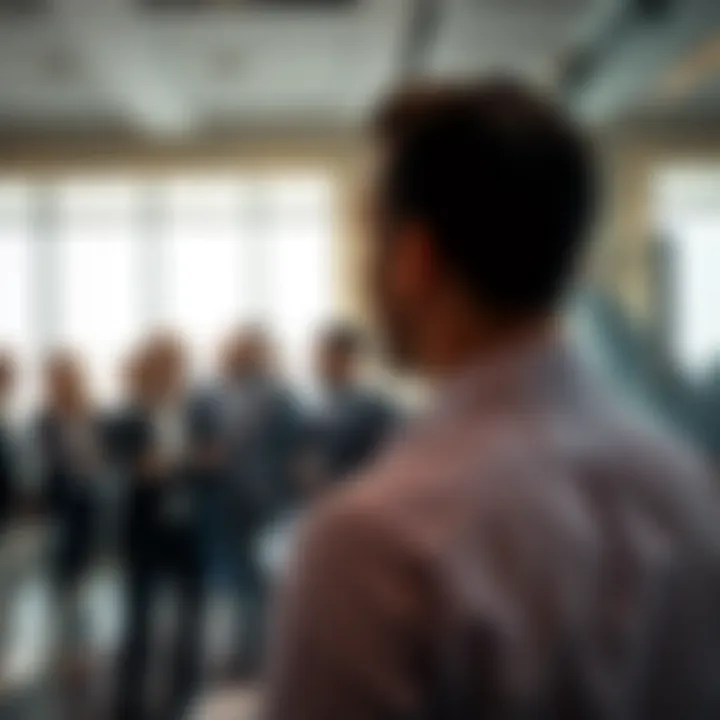 Professional networking event in a modern office setting