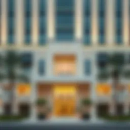 Breathtaking facade of The Manor Hotel Dubai showcasing contemporary architectural design