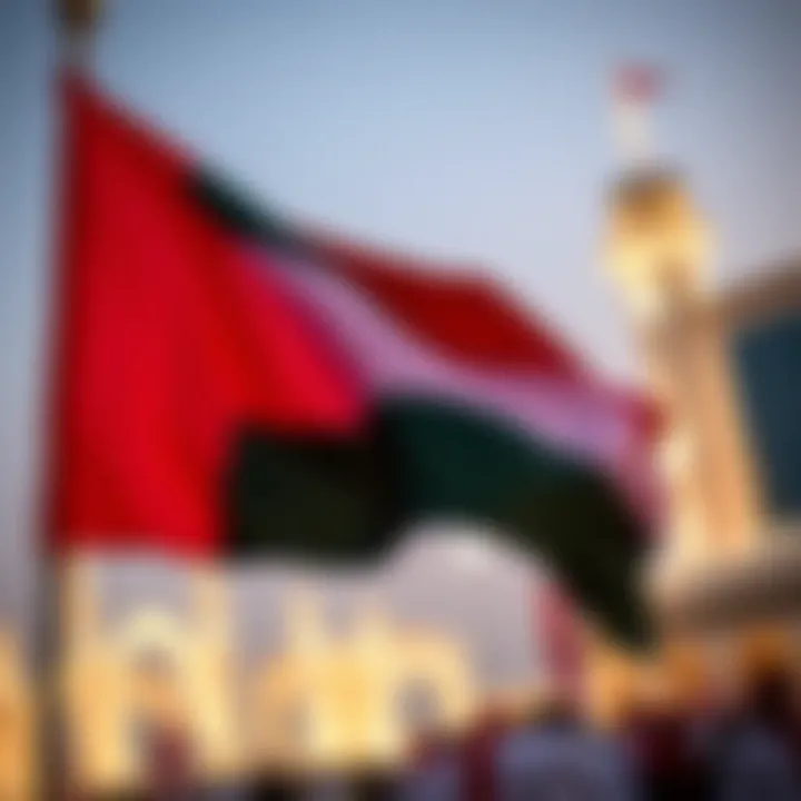 UAE Flag at National Celebration The UAE flag displayed prominently at a national event