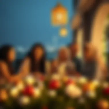 A peaceful scene of holiday gatherings with families in Dubai