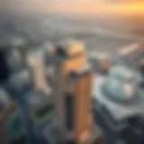 Aerial view of Al Qayada Building showcasing its unique architectural design.