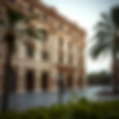 Historical context of Al Qayada Building displayed through archival images.