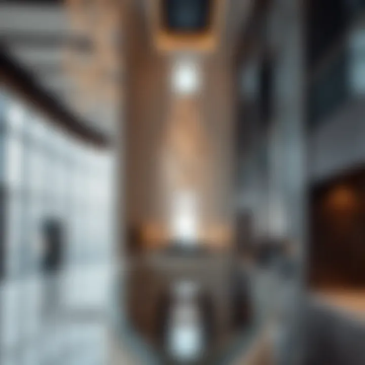Interior design of Al Qayada Building highlighting modern aesthetics.