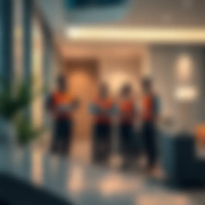 An overview of a facility management team assessing a property