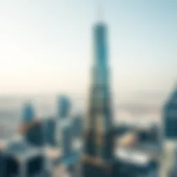 Aerial view of HSBC Tower in Dubai showcasing its modern architecture