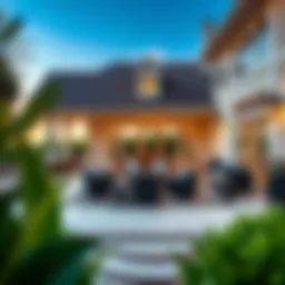 A beautifully designed patio with diverse seating options.