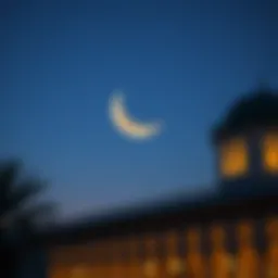 Symbolic representation of Ramadan crescent moon