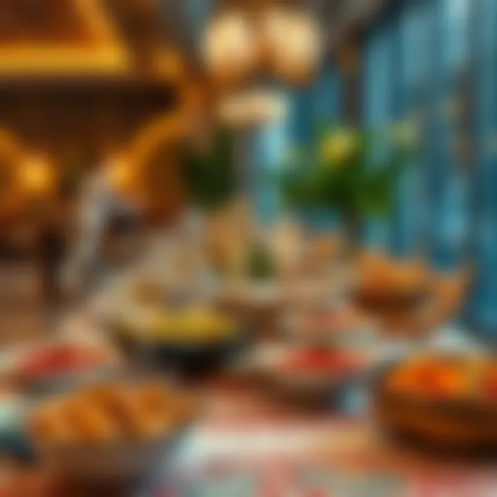 Iftar Traditions During Ramadan Iftar table adorned with traditional dishes