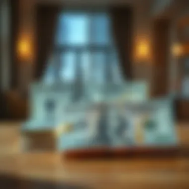 Dollar to Dirham Currency Comparison UAE Dirhams stacked with US Dollar bills