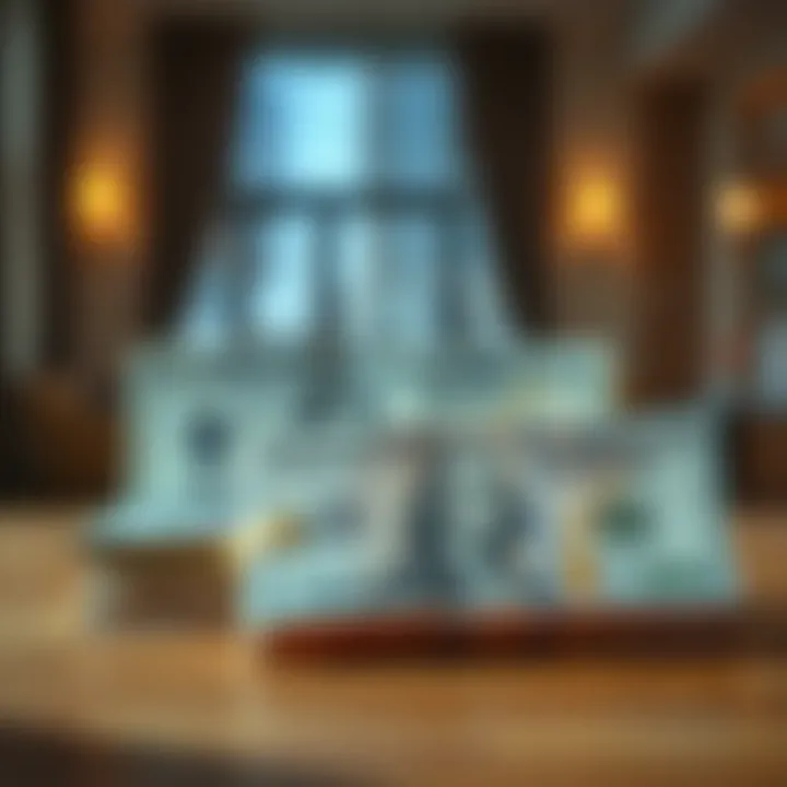 Dollar to Dirham Currency Comparison UAE Dirhams stacked with US Dollar bills